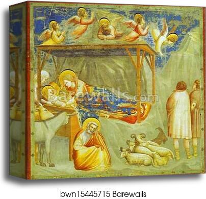 The Nativity and Adoration of the Shepherds by Giotto, Canvas Print