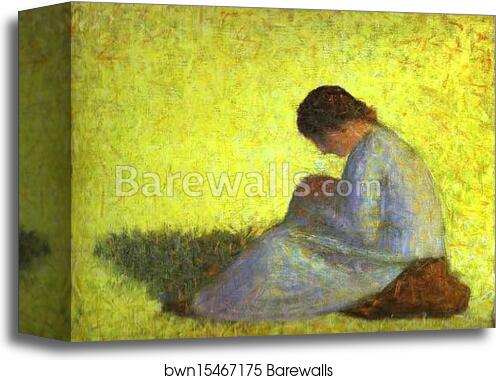 Seated Woman by Georges Seurat, Canvas Print