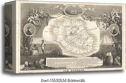 Ile Bourbon. Colonie Francaise (Ocean Indien.) by Victor Jules Levasseur, Canvas Print Ile Bourbon. Colonie Francaise (Ocean Indien.) by Victor Jules Levasseur, Canvas Print