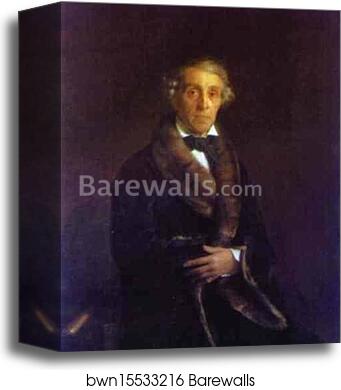 Portrait of the Artist Feodor Petrovich Tolstoy by Sergey Zaryanko, Canvas Print