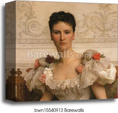 Portrait of Madame la Comtesse de Cambaceres. Detail by William-Adolphe Bouguereau, Canvas Print