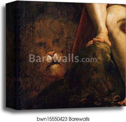 Saint Jerome in the Wilderness. Detail by Jacopo Robusti, Called Tintoretto, Canvas Print
