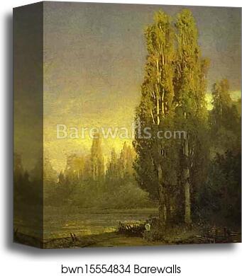 Poplars Lit by the Sun by Feodor Vasilyev, Canvas Print