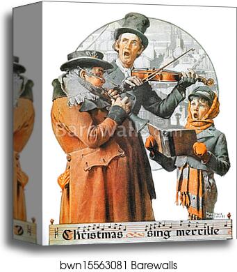 Christmas Trio by Norman Rockwell, Canvas Print