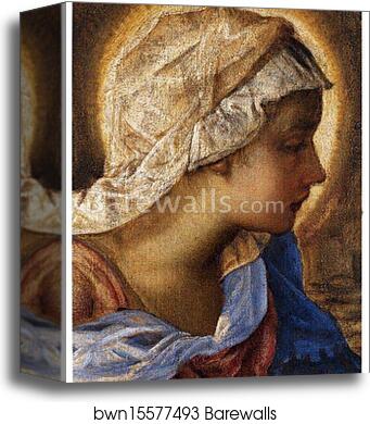 Nativity. Detail by Jacopo Robusti, Called Tintoretto, Canvas Print