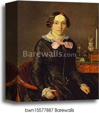 Portrait of Ye. P. Zhdanovich by Pavel Fedotov, Canvas Print