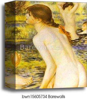 The Bathers. Detail by Pierre-Auguste Renoir, Canvas Print