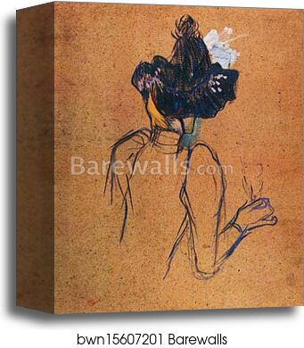 Jane Avril. Back View by Henri De Toulouse-Lautrec, Canvas Print