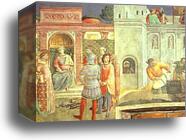 St. Lawrence before St. Valerianus and Martyrdom of St. Lawrence by Fra Angelico, Canvas Print