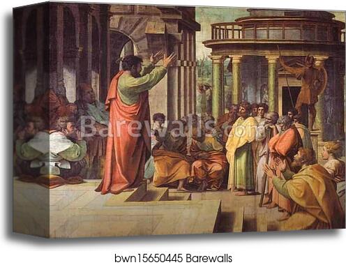 Cartoon for St. Paul Preaching in Athens by Raphael, Canvas Print