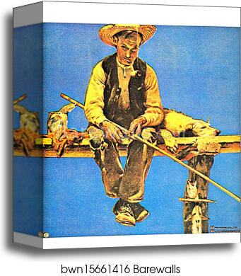 Gone Fishing by Norman Rockwell, Canvas Print