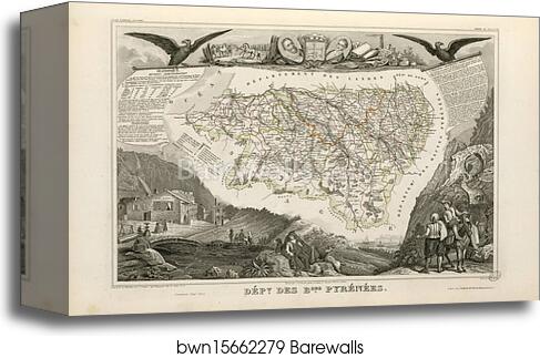 Dépt. des Basses Pyrénées (région du sud) by Victor Jules Levasseur, Canvas Print