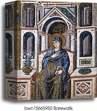 Annunciation. Detail by Pietro Cavallini, Canvas Print
