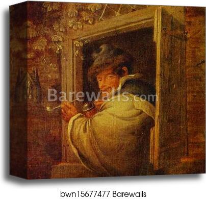 A Man in the Window by Adriaen Van Ostade, Canvas Print