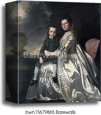 Portrait of a Lady and a Child by George Romney, Canvas Print