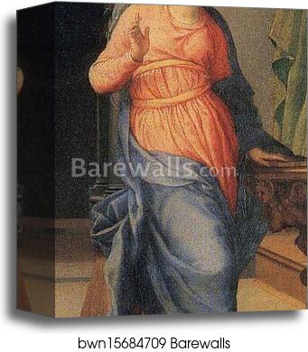 Annunciation. Detail by Agnolo Bronzino, Canvas Print