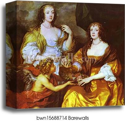 Lady Elizabeth Thimbleby and Dorothy, Viscountess Andover by Sir Anthony Van Dyck, Canvas Print