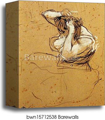 Study for Woman Brushing Her Hair by Henri De Toulouse-Lautrec, Canvas Print
