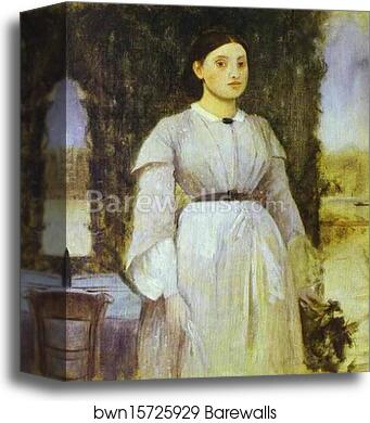 Young Woman Standing Next to a Table by Edgar Degas, Canvas Print