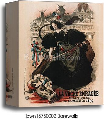 Vache enragée by Auguste Roedel, Canvas Print