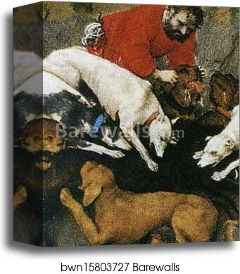 Les tr�s riches heures du Duc de Berry. December. Chateau de Vincennes. Detail by Limbourg Brothers, Canvas Print