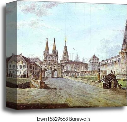 View of Moscow Near the Iversky Gate of the Kremlin by Fedor Alekseev, Canvas Print View of Moscow Near the Iversky Gate of the Kremlin by Fedor Alekseev, Canvas Print