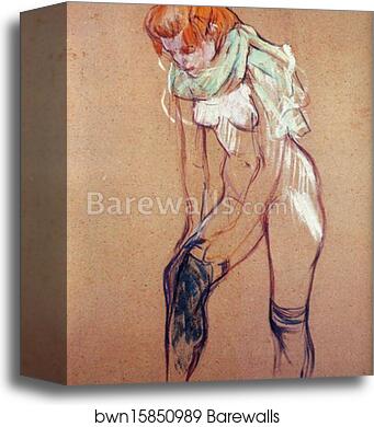 Study for Woman Putting on Her Stocking by Henri De Toulouse-Lautrec, Canvas Print