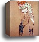 Study for Woman Putting on Her Stocking by Henri De Toulouse-Lautrec, Canvas Print