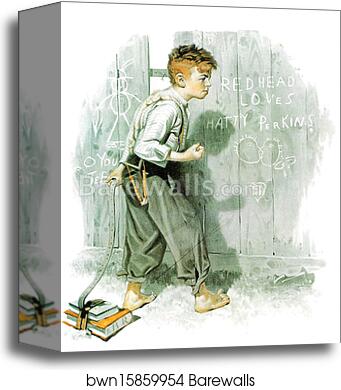 Redhead Loves Hatty by Norman Rockwell, Canvas Print
