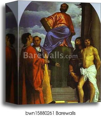 St. Mark Enthroned with Saints by Titian, Canvas Print
