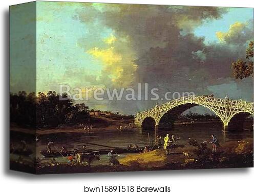 Old Walton Bridge by Giovanni Antonio Canale, Called Canaletto, Canvas Print