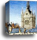 Les tr�s riches heures du Duc de Berry. June. Palais de la Cite and Sainte-Chapelle in Paris. Detail by Limbourg Brothers, Canvas Print