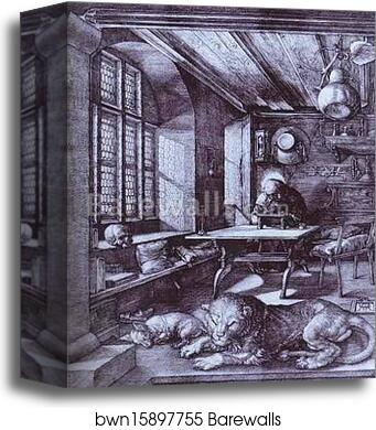 St. Jerome in His Study by Albrecht Dürer, Canvas Print