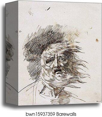 Study of an Old Man, Perhaps for the Head of King Lear by George Romney, Canvas Print