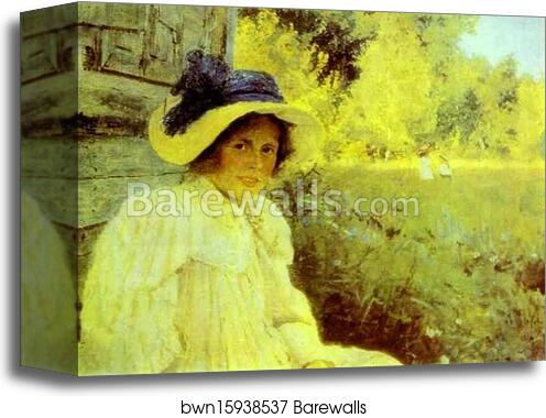 Summertime. Portrait of Olga Serova by Valentin Serov, Canvas Print Summertime. Portrait of Olga Serova by Valentin Serov, Canvas Print