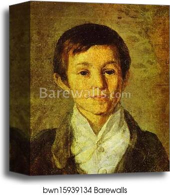 Portrait of K. N. Milyukov as a Child by Grigoriy Soroka, Canvas Print
