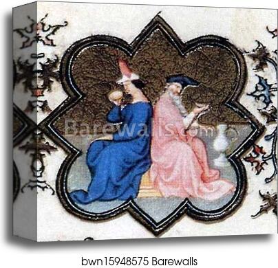 The Belles Heures of Jean de France, Duke de Berry. January. Detail by Limbourg Brothers, Canvas Print The Belles Heures of Jean de France, Duke de Berry. January. Detail by Limbourg Brothers, Canvas Print