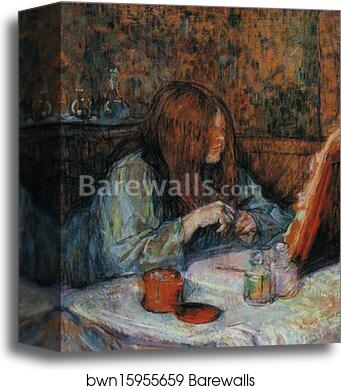Madame Poupoule at Her Dressing Table by Henri De Toulouse-Lautrec, Canvas Print