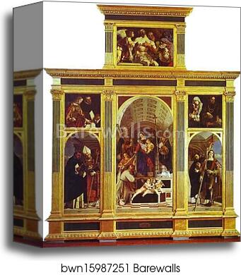 St. Dominic Polyptych by Lorenzo Lotto, Canvas Print