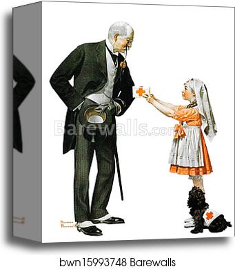 Red Cross Volunteer by Norman Rockwell, Canvas Print