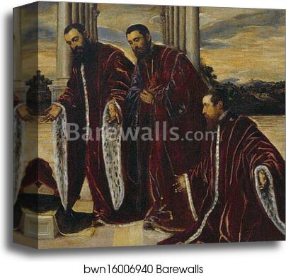 Madonna of the Treasures. Detail by Jacopo Robusti, Called Tintoretto, Canvas Print