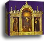 Frari Triptych, general view. Madonna and Child with Two Musical Angels Between SS. Nicholas, Peter, Mark, and Benedict by Giovanni Bellini, Canvas Print