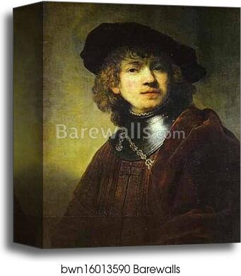 Self-Portrait by Rembrandt Harmenszoon Van Rijn, Canvas Print Self-Portrait by Rembrandt Harmenszoon Van Rijn, Canvas Print