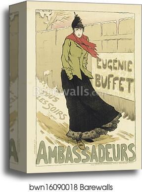 Le Concert des Ambassadeurs, "Eugénie Buffet" by Lucien Métivet, Canvas Print