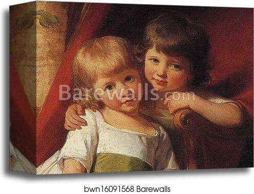 The Charteris Children. Detail by George Romney, Canvas Print