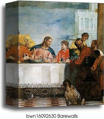Feast in the House of Levi. Detail by Paolo Veronese, Canvas Print