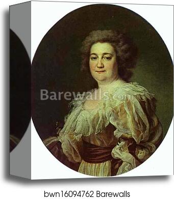 Portrait of N. Y. Levitzkaya, Artist's Wife by Dmitry Levitzky, Canvas Print