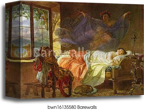 A Dream of a Girl Before a Sunrise by Karl Brulloff, Canvas Print