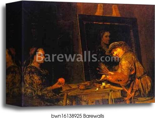 Self-Portrait at an Easel Painting an Old Woman by Aert De Gelder, Canvas Print Self-Portrait at an Easel Painting an Old Woman by Aert De Gelder, Canvas Print