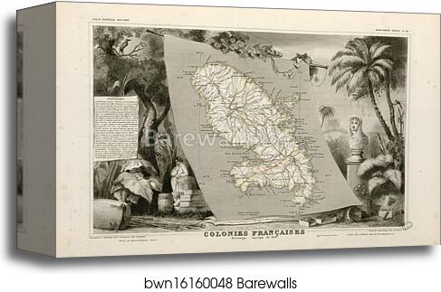 Colonies françaises (en Amérique) (Hémisphère boréal) by Victor Jules Levasseur, Canvas Print
